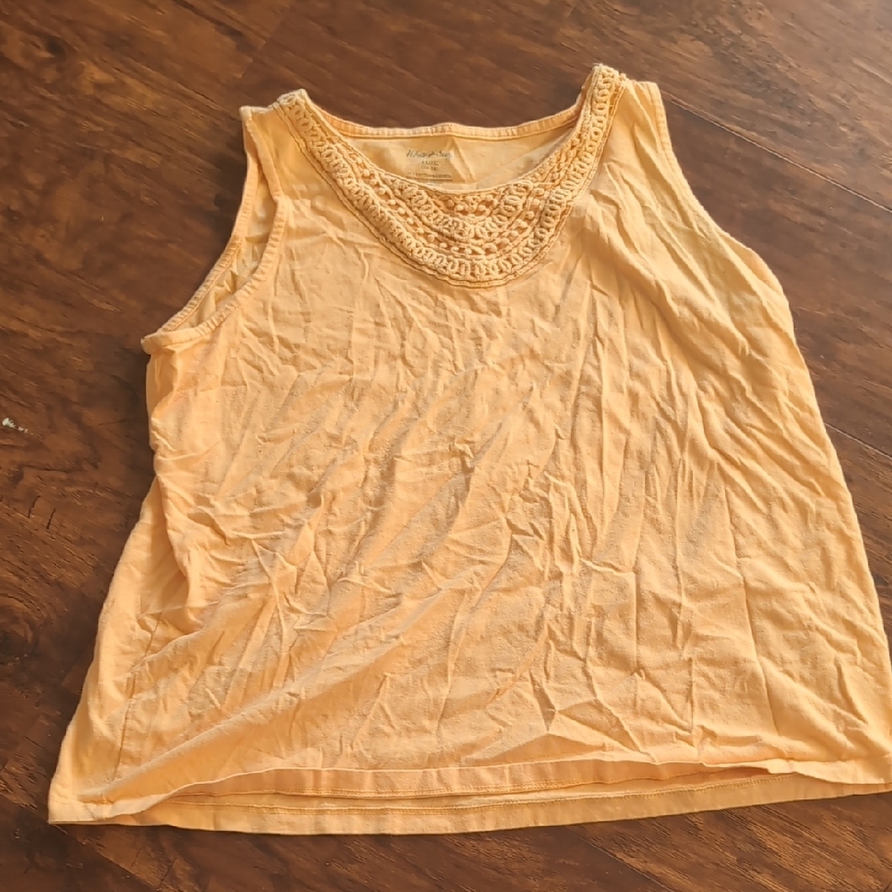 Women's Orange Sleeveless Top